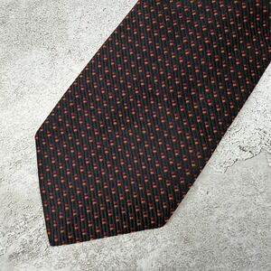 Today's Man Silk Tie Mens One Size Black Geometric Pointed Made In Italy Necktie